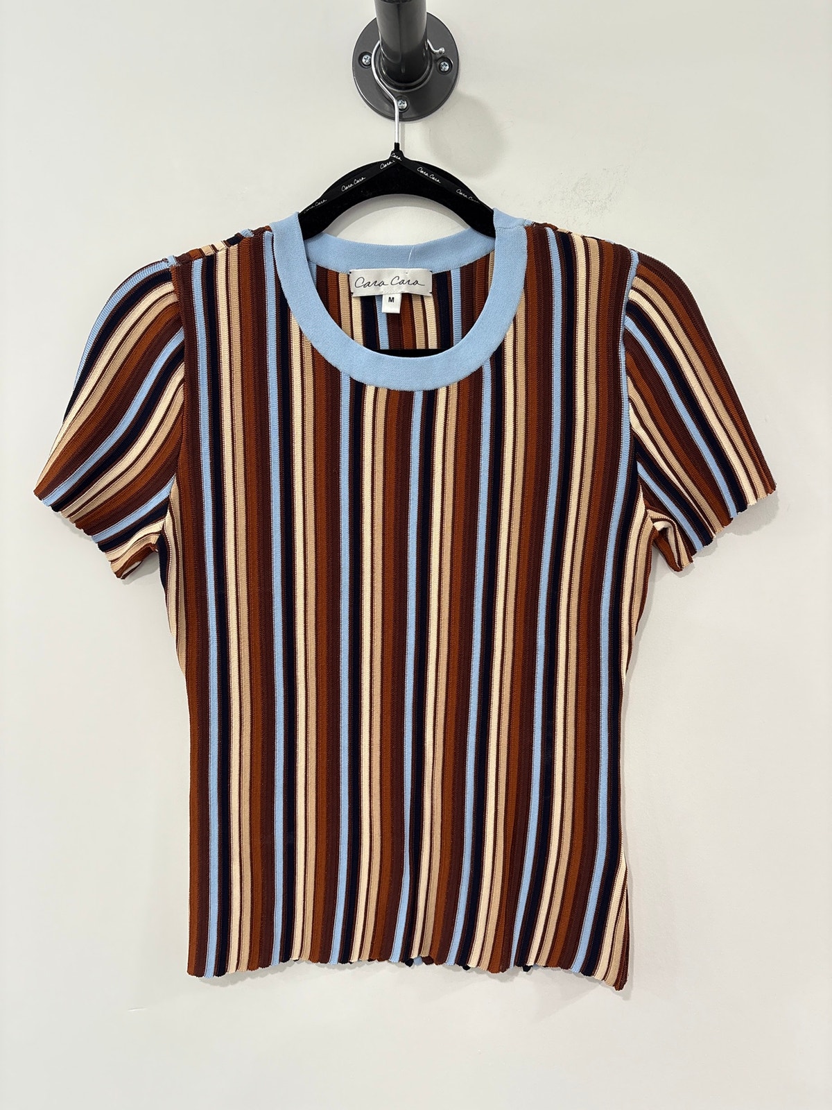 Cara Cara Striped Top Brown And Blue Size M